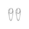 Fashion Jewelry Earrings 925 Sterling Silver Trendy Tassel Earrings Link Chain Shaped Gold Plated Hoop Earrings Women