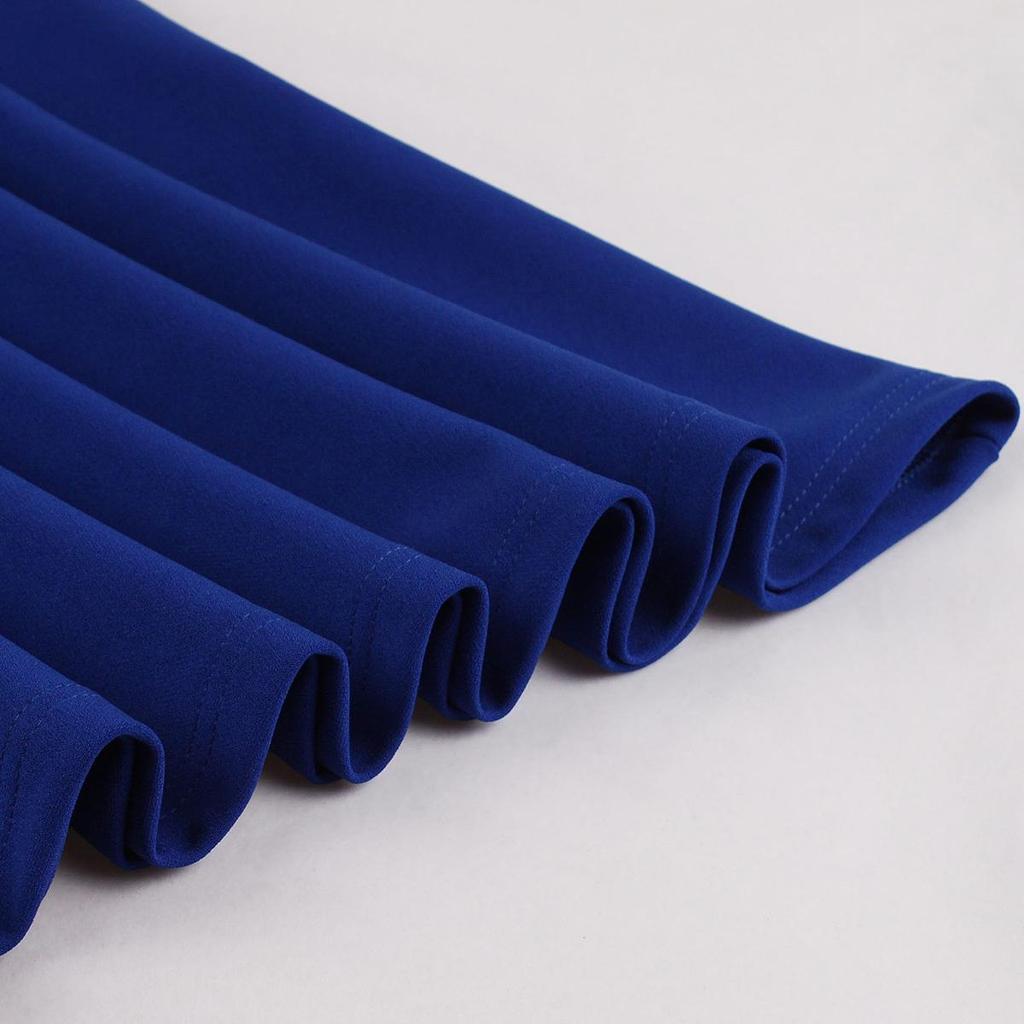 Swingové midi šaty z 50. let pro ženy s mašlí, výstřihem do V, 1/2 rukávy, pásek, střih a rozevření večerní šaty, dámy, příležitostný večírek Oblečení