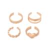 Europe and the United States hot-selling creative simple love metal open joint ring four-piece set jewelry
