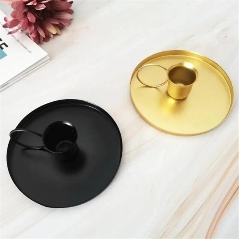 1pc Creative Retro Candle Holder Metal Candlestick Taper Candle Holder with Handle for Tabletop Wedding Party Christmas Decoration