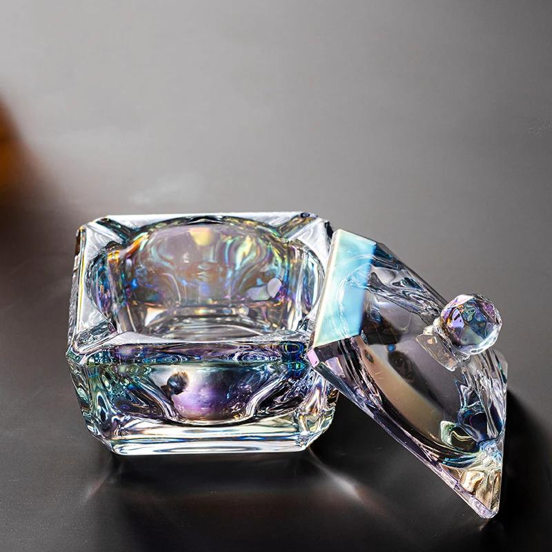 Luxury Crystal Glass Ashtray with Lid Household Wind and Fly Ash Cigar Ashtray Living Room Home Decoration Cigar Accessories