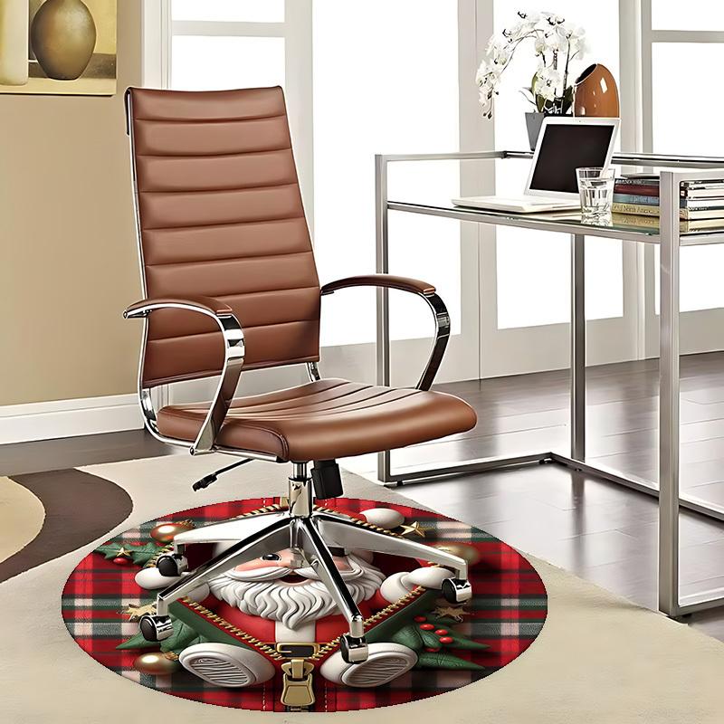 

1pc Christmas Santa Claus Chair Mat - Anime Cartoon Design, Non-Slip Carpet for Office Chairs, Festive Gift, Home Decor, Living Room, Bedroom, Game Ro 80cm by 80cm