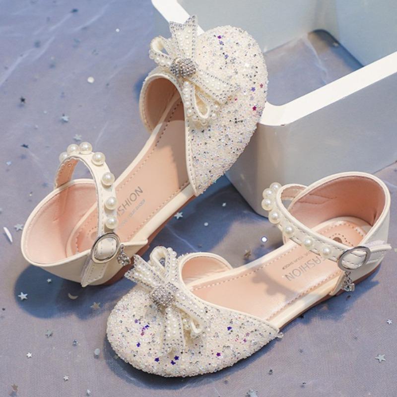 Summer Girls Bow Rhinestone Princess Sandals Fashion Casual Shoes for Little Big Kids