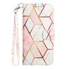 For Motorola Moto E14 4G/G04 4G/G04s 4G/G24 4G Case with Strap Marble Pattern Leather Phone Cover Card Holder