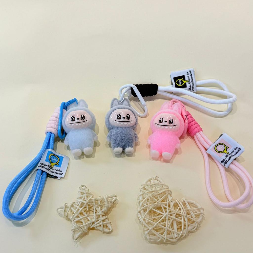 Labubu Plüsch Schlüsselanhänger Neu 4CM Schutt Vinylpuppe Plüsch Anhänger Niedlicher Taschenanhänger