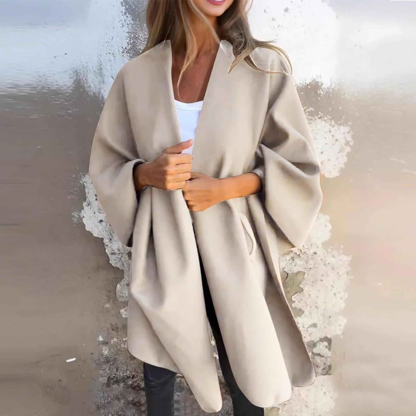 

Женские модные повседневные куртки с V-образным вырезом на пуговицах, универсальная накидка-шаль XL хаки