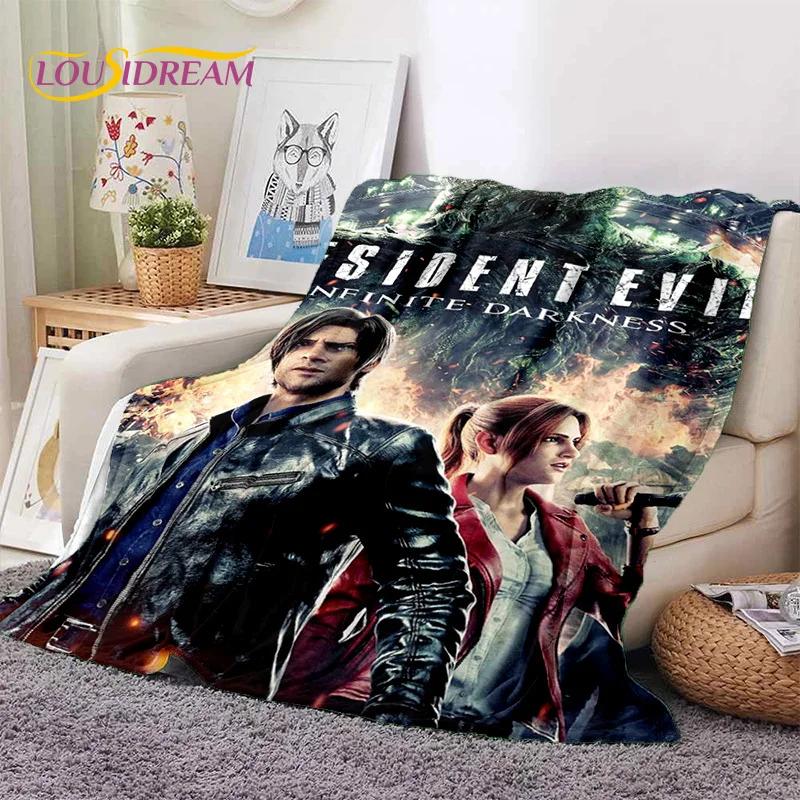 Horror Games R-Resident Evil Soft Flannel Blanket for Beds Bedroom Sofa Picnic,Throw Blanket for Cover Outdoor Leisure Nap Gift