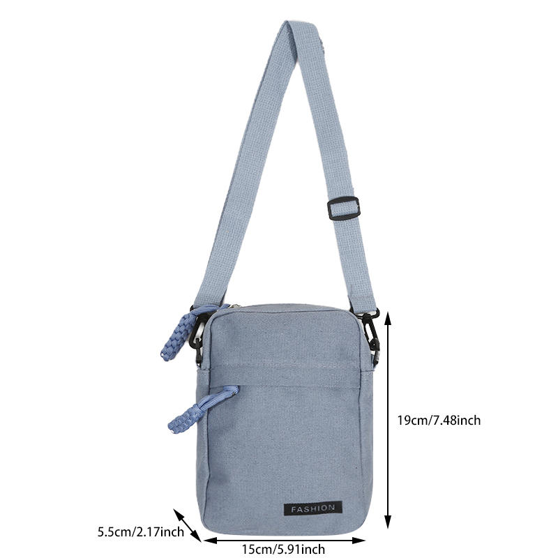 Portable Canvas Phone Bag Lightweight Small Size for Men And Women Walking Outdoor Spring Faion Korean Sle Youth Phone Pouch