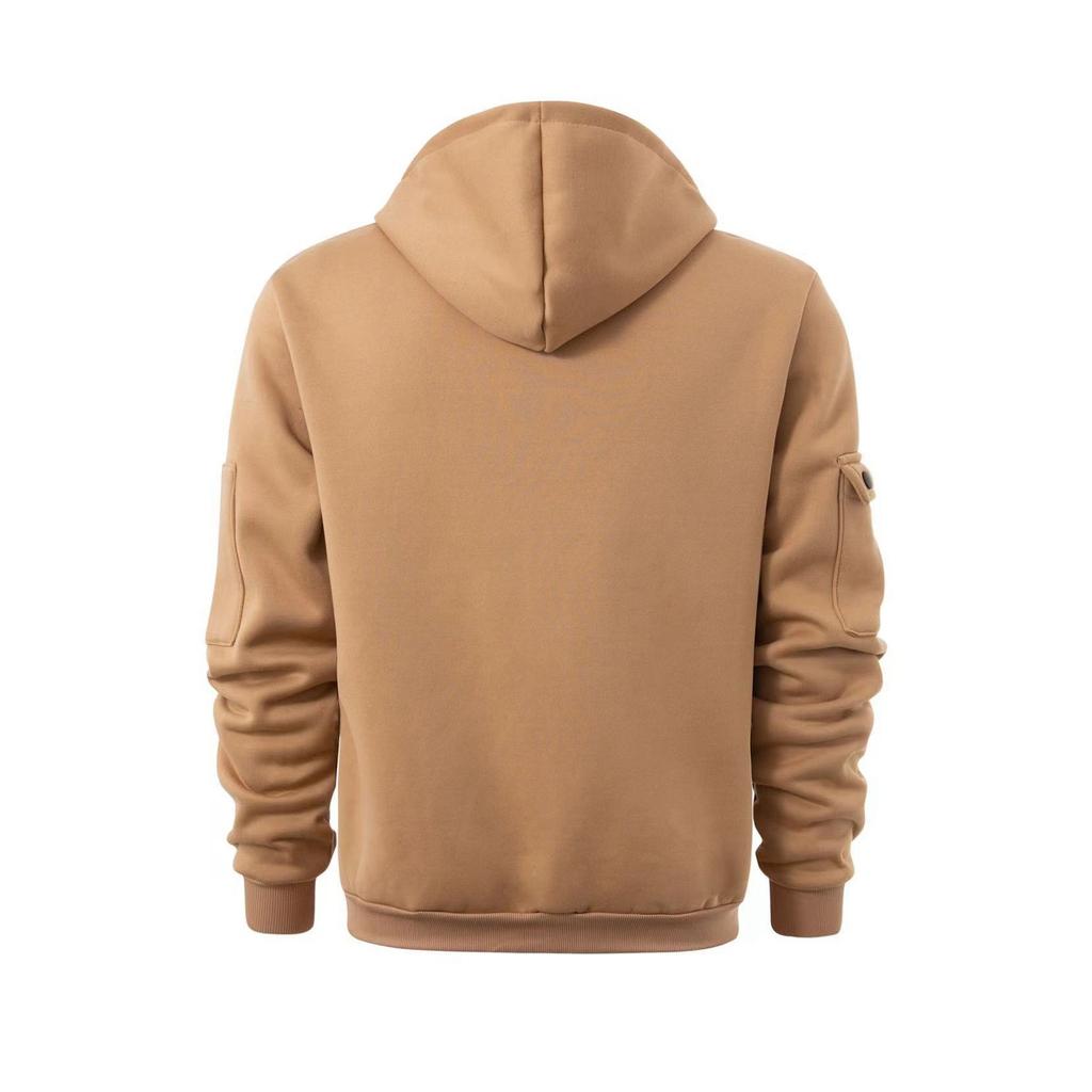 Men's Sweatshirt Hoodie Zipper Arm Pocket Cardigan Men's Sports Large Size Casual Hoodie