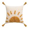 Ins Style Pillow Yellow Sun Tufted Pillow Case Homestay Pillow Living Room Sofa Tassel Cushion Removable and Washable