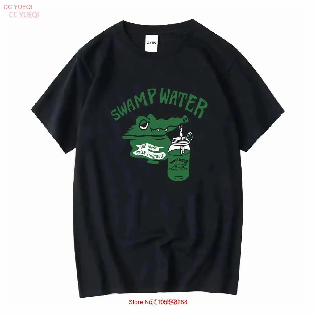 New T Shirt Swamp Water Punk Rock Cartoon Alligator Meme Vintage Casual Designer Clothes Soft Stretched Comfortable
