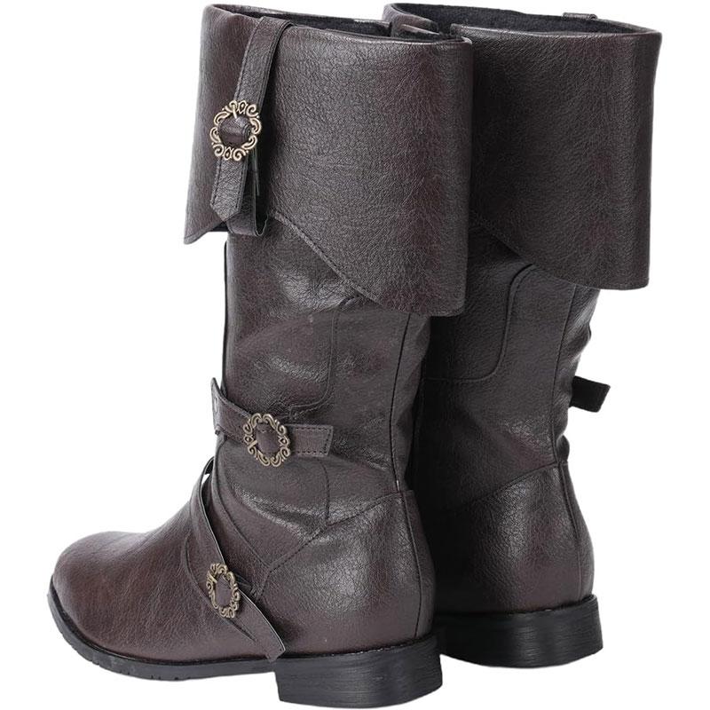 Retro Medieval Boots Nordic Viking Pirate Men Women Boots Riding Long Cosplay Boots for Halloween Party