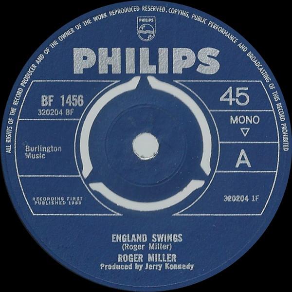 7inch Record ROGER MILLER - England Swings BF1456 Philips 1965 UK Folk Used