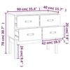 821741 vidaXL Armoire console Gris 90x40x78 cm Bois de pin solide