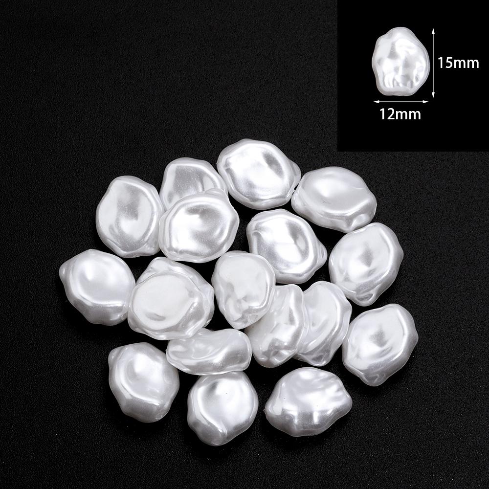 20pcs White ABS Imitation Pearl Beads Irregular Baroque Imitation Pearls Loose Spacer Beads For Jewelry Making DIY Accessories