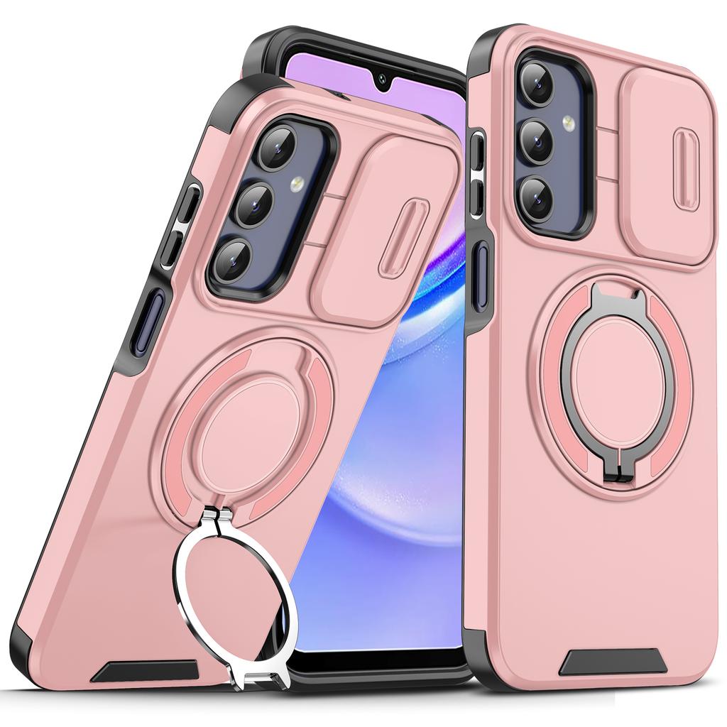 Luxury Armor Phone Case for Samsung Galaxy A56 A36 A26 A16 A06 A54 A14 Magnetic Bracket Holder Lens Protection Shockproof Cover