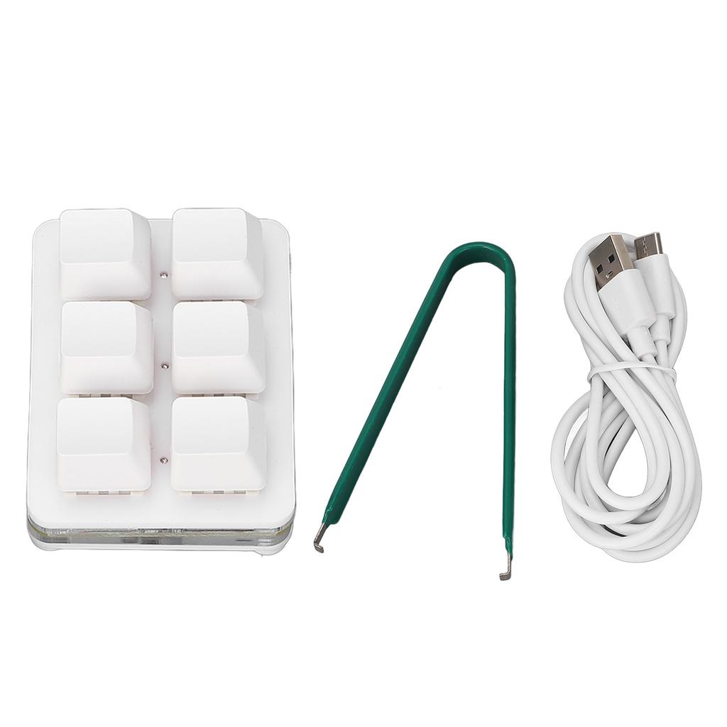 Mechanische Gaming-Tastatur 6 Tasten DIY Programmierbar Roter Schalter Klein USB Kabelgebunden RGB Mechanisch