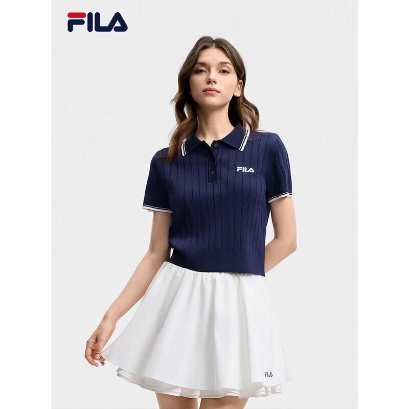 FILA Women s Knit Short Sleeve Polo Shirt L