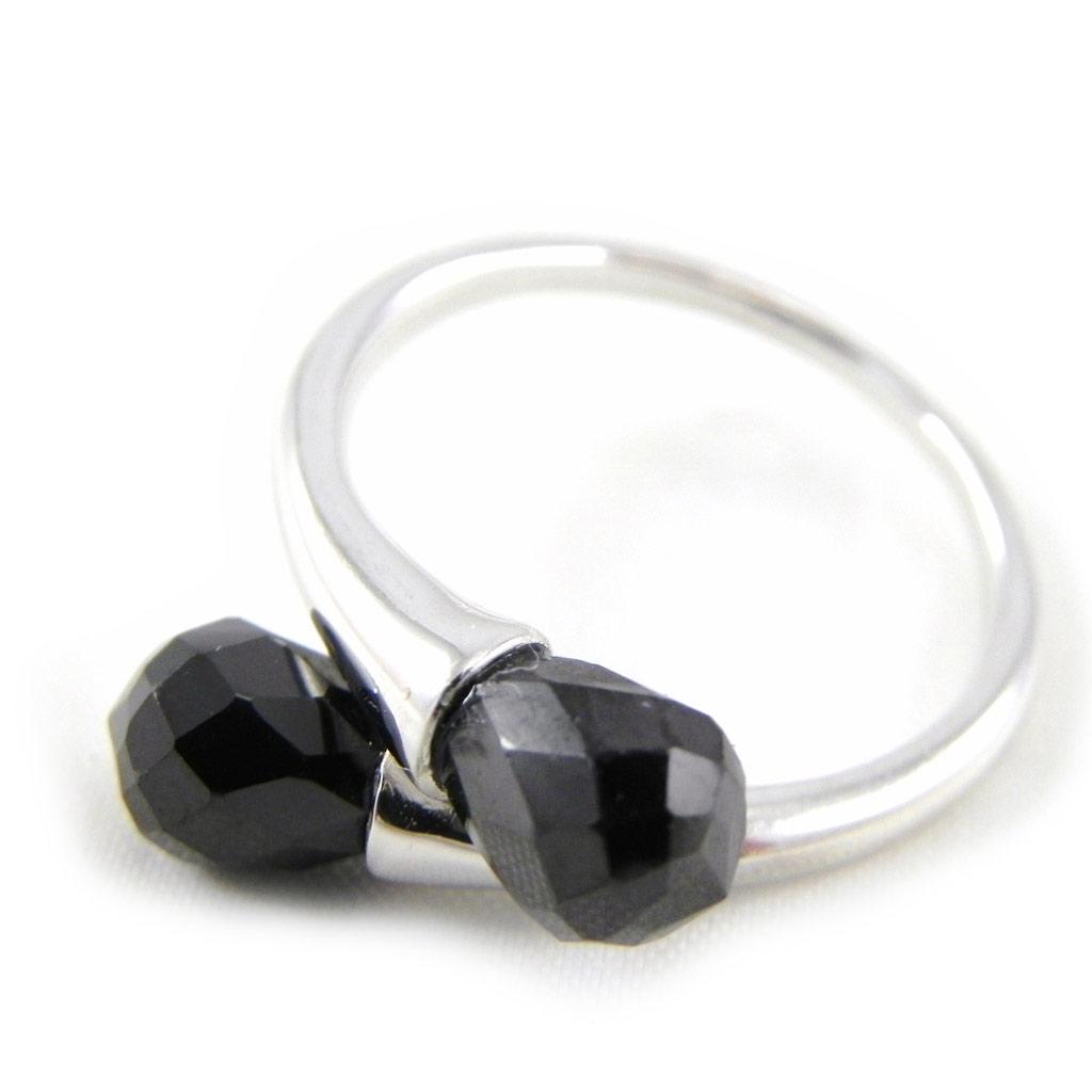 Silver Ring 'Caresse' Black Silver (rhodium) - 10 Mm