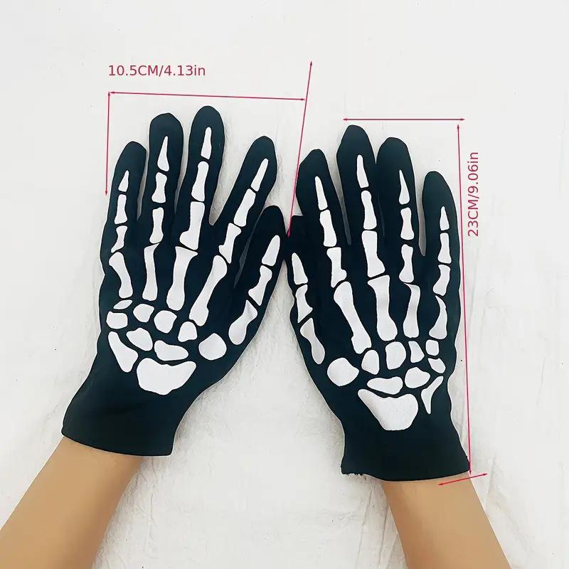 Full Finger Skeleton Trendy Gloves Adult Unisex Ghost Pattern Soft Comfortable for Halloween Dress Up Cosplay Concert Streetwear Gift