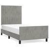 VidaXL Bed Frame with Headboard Light Grey 90x190 Cm Velvet3125849