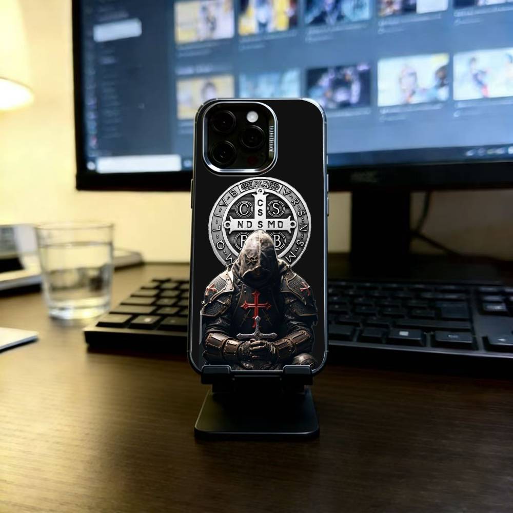 Sao Bento Benedict of Nursia Phone Case For iPhone 17,16,15,14,13,12,11 Plus,Pro Max,XS,Colorful Silver Phone case Funda Cover