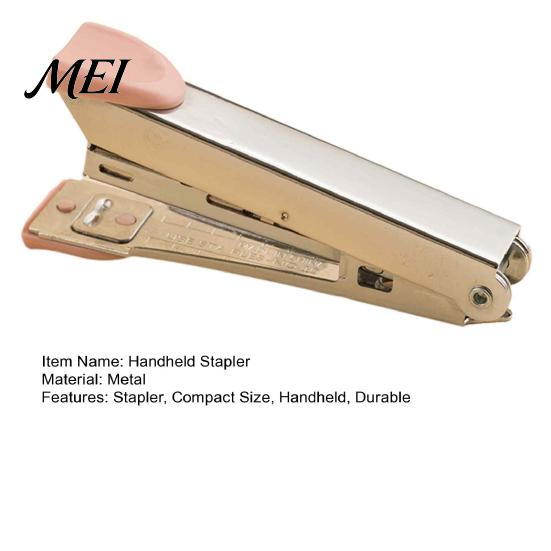 Handheld Paper Fastener Portable Stapler, Metal Ergonomic Binding Tool, Compact Durable Stapler Lightweight for Office And School Documents
