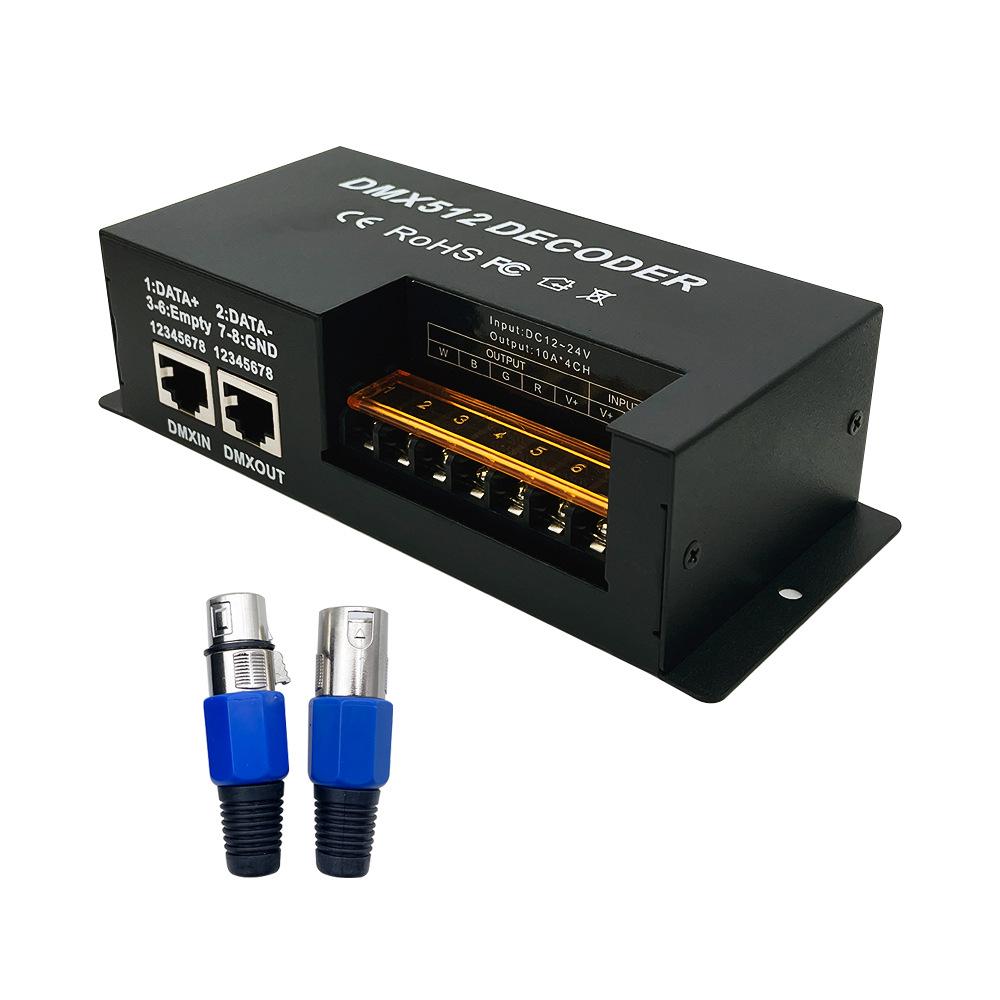 Aonengda DMX512 RGB/RGBW LED Decoder & Controller, DC12-24V, 3/4x10A