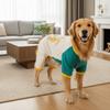 Thickened Dog Jumpsuit Color Block Comfortable Four Legged Clothes Adjustable Bear Pattern Dog Fleece Hoodie Daily Walk