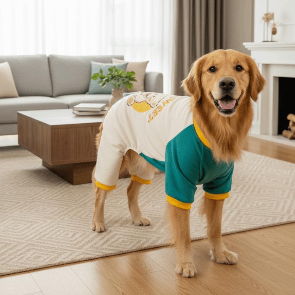 Thickened Dog Jumpsuit Color Block Four Legged Clothes Dog Warm Pajamas  Autumn Winter