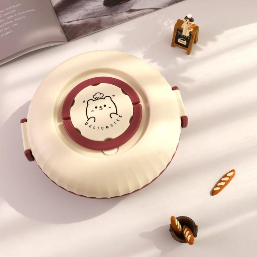 Double Layer Round Lunch Box Compartments Food  Storage Container Snack Box Salad Box  School