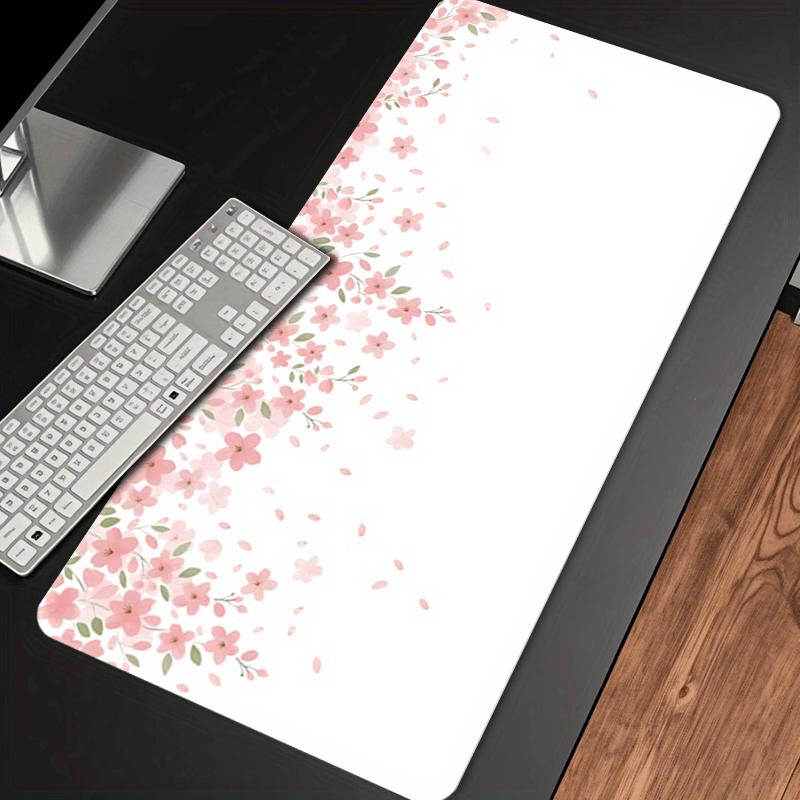 Cherry Blossom Gaming Mouse Pad Elegant Floral Design Extended Large Desk Mat with NonSlip Base
