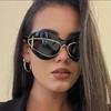 Sexy Cat Eye Sunglasses Women Luxury Vintage Y2k Punk Sun Glasses Retro Eyewear Shades UV400 Double Frame