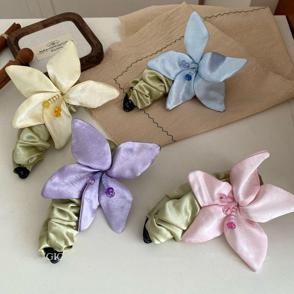 Stoffblumen-Haarspange Rutschfeste Stoff-Vertikalspange Kreative Blume Haarnadel Mädchen