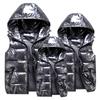 Chaleco Clásico con Capucha Hombre/Mujer/Niño Chaleco de Algodón Brillante con Capucha Chaleco Casual Chaqueta sin Mangas para Hombre Abrigos Cálidos Sombrero
