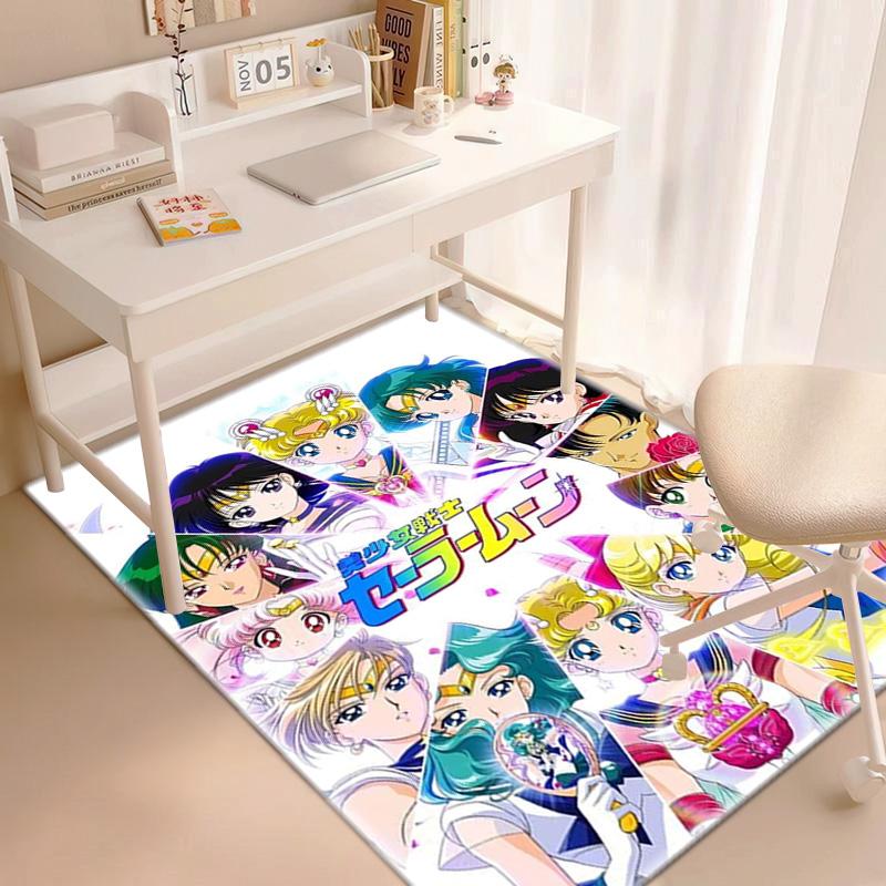 Cute Cartoon Theme Sailor Moon Tsukino Usagi Cartoon Rug Multifunctional Household Anti-slip Decorative Door Mat, Outdoor Floor Mat, and Carpet Y7