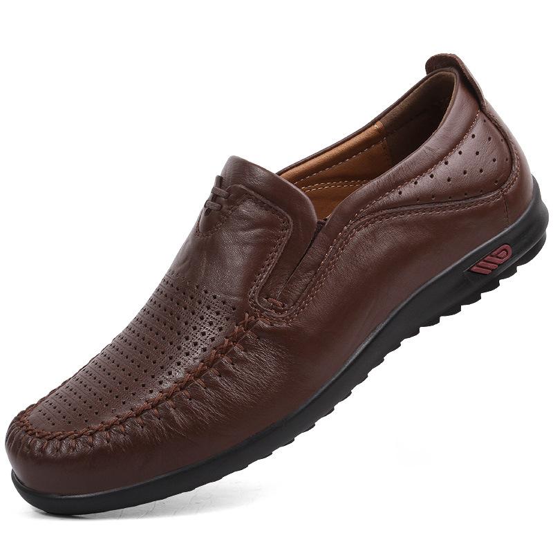 

Повседневная кожаная обувь из коровьей кожи первого слоя, мужская, кожа с мягкой поверхностью, с круглым носком, мужская деловая обувь, мужская обувь, зеленая, ленивая, на одной педали 47