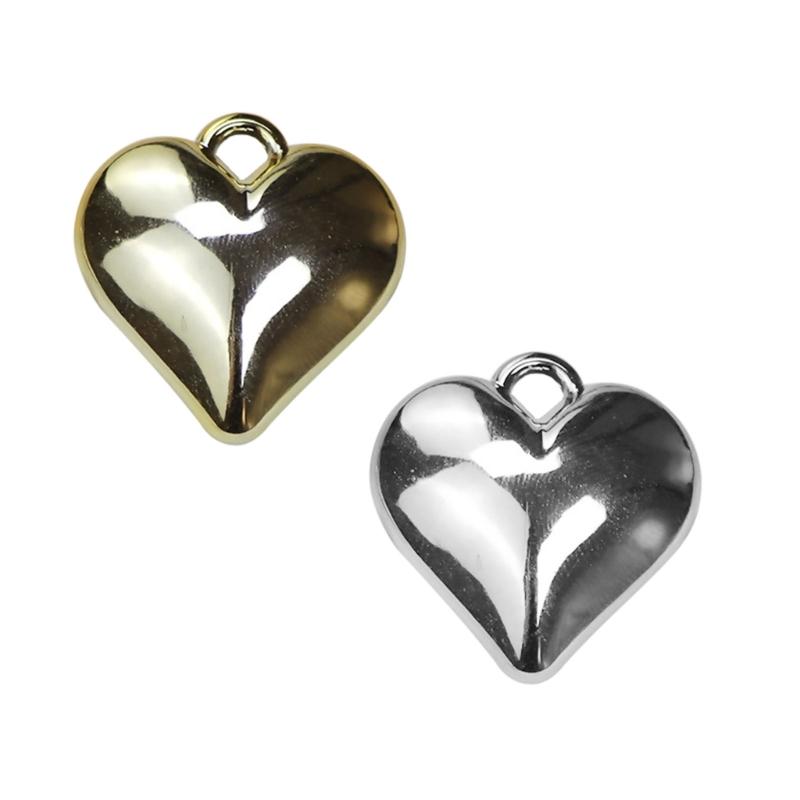 10 Pieces Sweet Heart Pendant Necklace and Earrings Peach Heart Pendant with Hole Heart Pendant for DIY Necklace Making