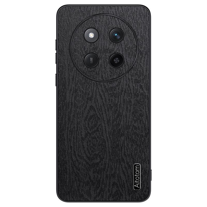 For Honor X60 Pro 5G Case Wood Texture PU Leather Coated PC+TPU Phone Cover