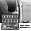 46PCS Car Repair Tool Kit Wrench Wrench Socket Spanner Screwdriver Carbon Steel Combination Auto Repair Tool Kits Accessory