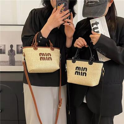 Summer Woven Beach Bag Designer Luxury Shoulder Bags for Women Crossbody Messenger Handbag Square Hand Straw Bag Purse