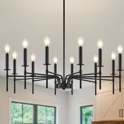 American Retro Industrial Branch Chandelier - 12-Head Restaurant and Living Room Light