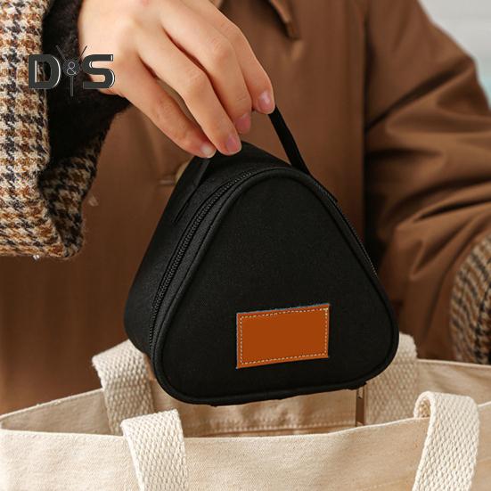 Lunch Bag Snack Organizer with Handle Easy To Clean Waterproof Stain-Resistant Triangular Food Grade Aluminum Lining Lunch Bag