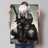 Anime Elf Warrior In Armor Tinplate Poster Customized Wall Art Vintage Metal Signs Retro Tin Plaque for Home Decorations House