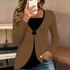 Tops for Women  Simple Print Long Sleeve Fake Two‑Piece Top Fall Casual Slim Pullover Women's Long Sleeve Top