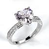 Crystal Heart Ring for Women Cubic Zirconia Heart Shaped Engagement Promise Band Ring Fake Diamond