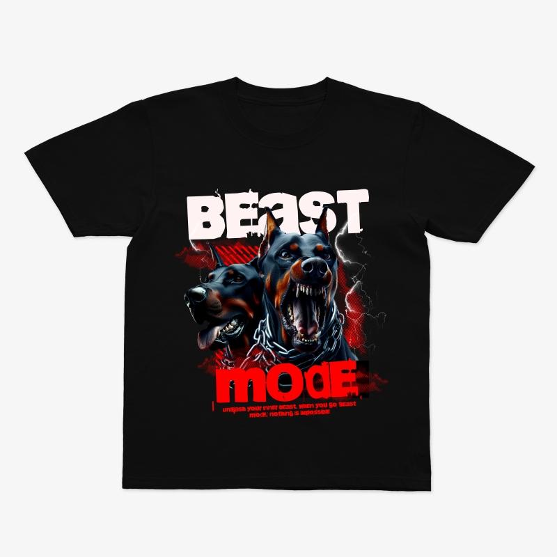 2025 Summer New Trend Dobermann Breathable Printed T-shirt Fashion Casual High Quality Men's Short Sleeve T-shirt