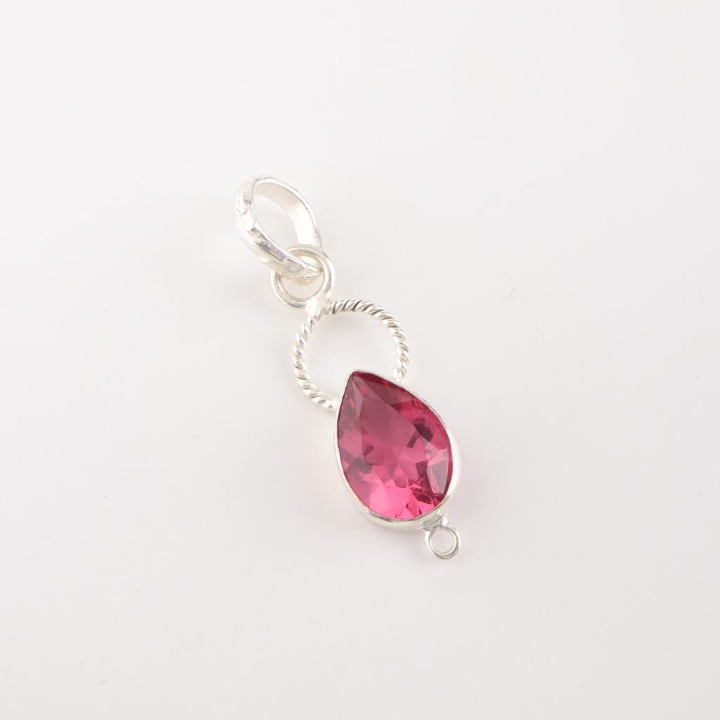 Rare Pink Tourmaline Gemstone 925 Sterling Silver Jewelry Wedding Pendant 1.40" PP-12-13