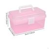Nail Tools Storage Box Manicure Holder Handheld with Handle Organizer for Travel School Sewing