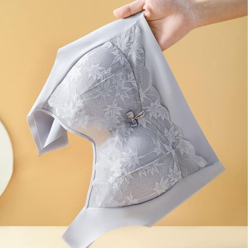 Sutiã de renda sem costura, lindo, costas, sexy, peito, envoltório, anti-exposição, franzido, respirável, roupa íntima de uma peça